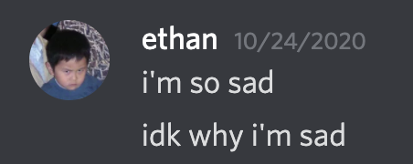 Text: I'm sad